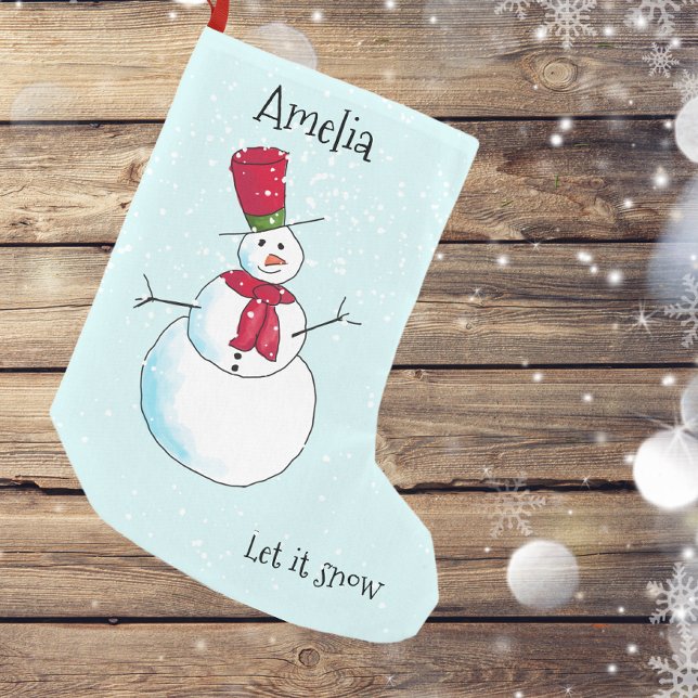 Personlig Snögubbe Liten Julstrumpa (Skapare uppladdad)