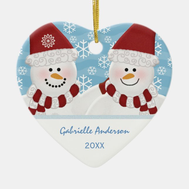 Personlig Snögubbe Ornament (Framsidan)