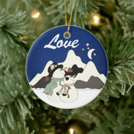 Personlig Snögubbe par Bergberget KÄRLEK Ornament