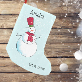 Personlig snöman liten julstrumpa