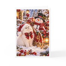 Personlig Snöman & Vit Perserkatte Jul