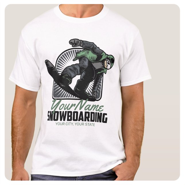 Personlig Snowboard Snow Boardåkare Shredding T Shirt (Skapare uppladdad)