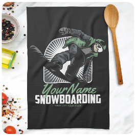 Personlig Snowboard Snowboarding Shredding Kökshandduk