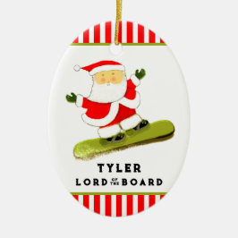 Personlig Snowboarder Snowboarder Julgransprydnad Keramik