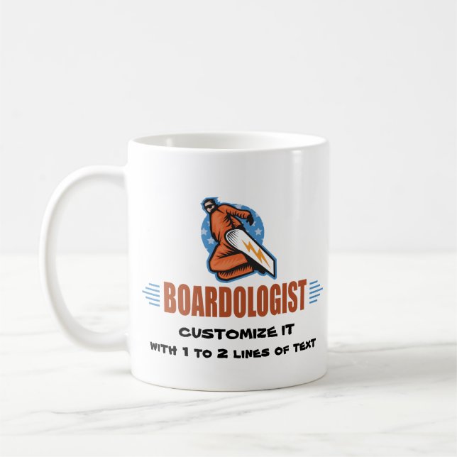Personlig Snowboarding Kaffemugg (Vänster)
