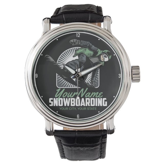 Personlig Snowboarding Snö Boarder Shredding Armbandsur (Framsida)