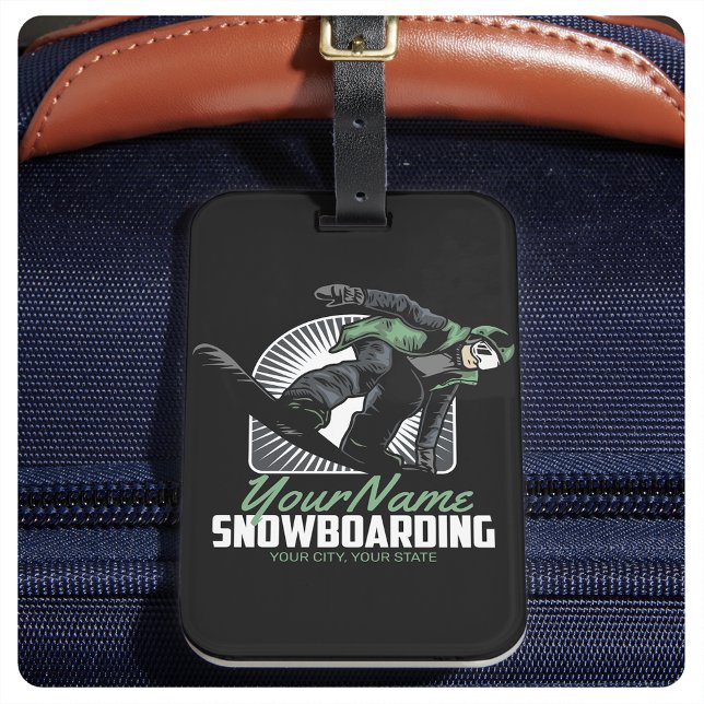Personlig Snowboarding Snö Boarder Shredding Bagagebricka (Skapare uppladdad)