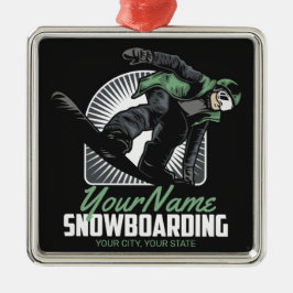 Personlig Snowboarding Snö Boarder Shredding Julgransprydnad Metall