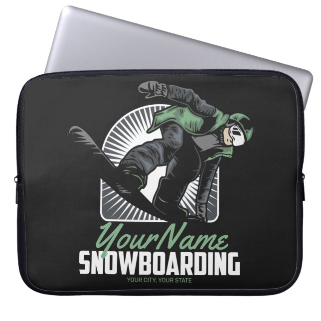 Personlig Snowboarding Snö Boarder Shredding Laptop Fodral (Framsidan)