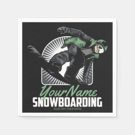 Personlig Snowboarding Snö Boarder Shredding Pappersservett