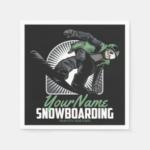 Personlig Snowboarding Snö Boarder Shredding Pappersservett