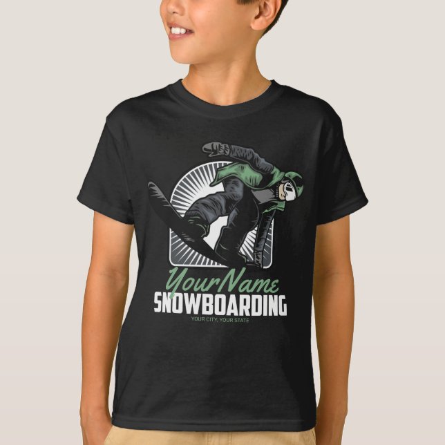 Personlig Snowboarding Snö Boarder Shredding T Shirt (Framsida)