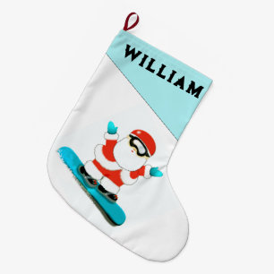 Personlig snowboardpresent stor julstrumpa