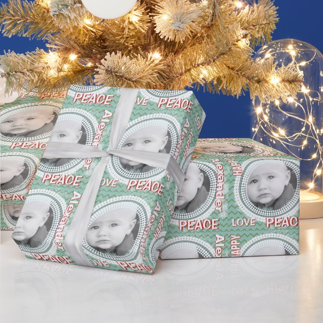 Personlig SNOWFLAKE Baby Photo Wrapping Papper Presentpapper (Helgdagar)