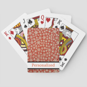 Personlig Snowflake Glitter Red Guld Spel Kort