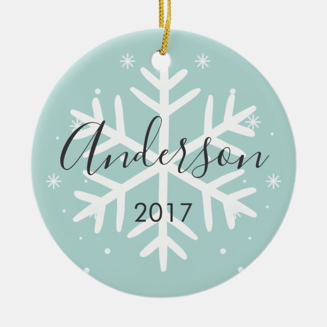 Personlig Snowflake Photo jul Ornament (Framsidan)