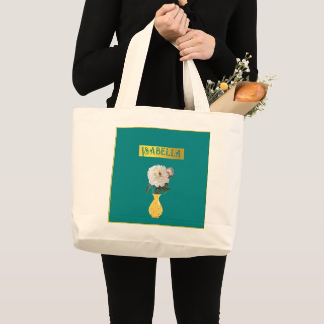 Personlig snygg feminin turkos festblomma jumbo tygkasse (Framsida (produkt))