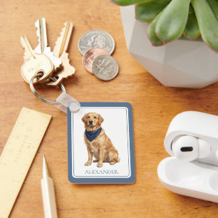 Personlig snygg Golden Retriever Nyckelring