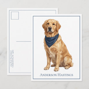 Personlig snygg golden retriever vykort