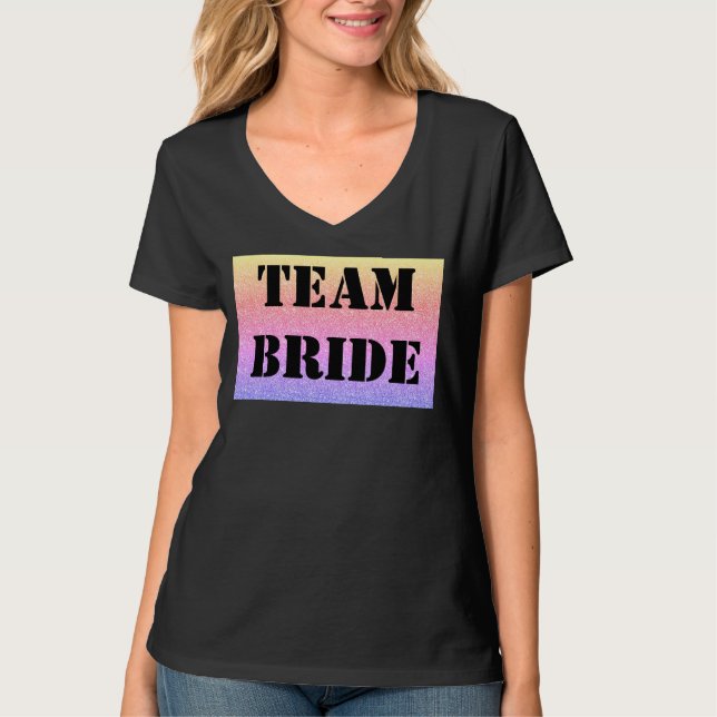 Personlig snygg t-shirt för brudens lag (Framsida)