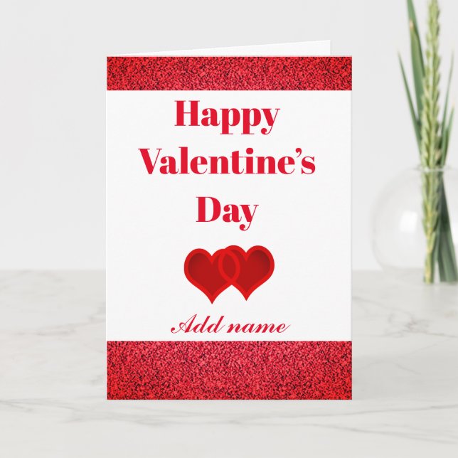 Personlig snygg valentinaskål kort (Framsida)