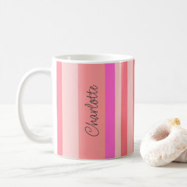Personlig Snyggt Modern Rosa Rand Kaffemugg