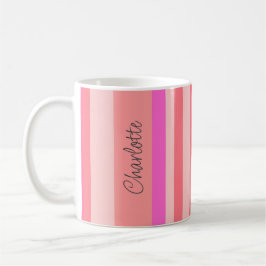 Personlig Snyggt Modern Rosa Rand Kaffemugg