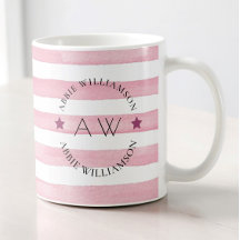 personlig snyggt monogram rosa rand