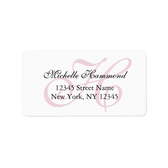 Personlig snyggt namn monogram adressetiketter (Framsidan)