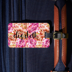 Personlig Snyggt Tropical Handflatan Bagagebricka