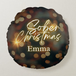 Personlig sober christmas rund kudde