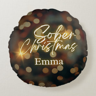 Personlig sober christmas rund kudde