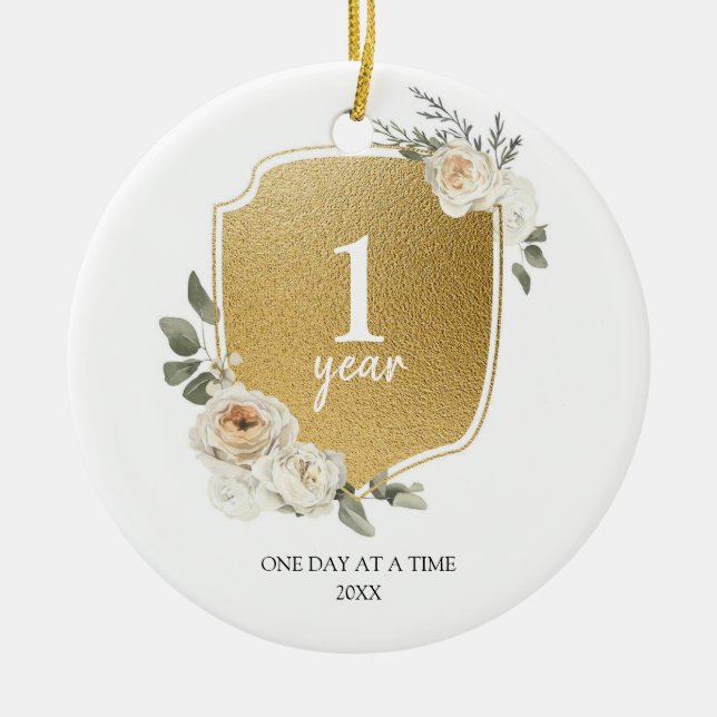 Personlig Sober-jubileum jul Ornament (Framsidan)