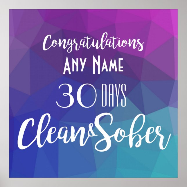 Personlig Sobriårsdag Födelsedag Poster (Framsidan)