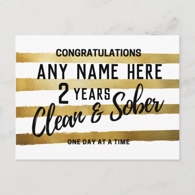 Personlig Sobriety Årsdag 12 steg nykter Vykort (Framsida)