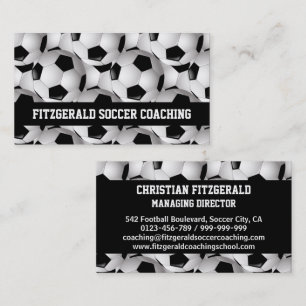 Personlig Soccer Ball Mönster Black White Visitkort