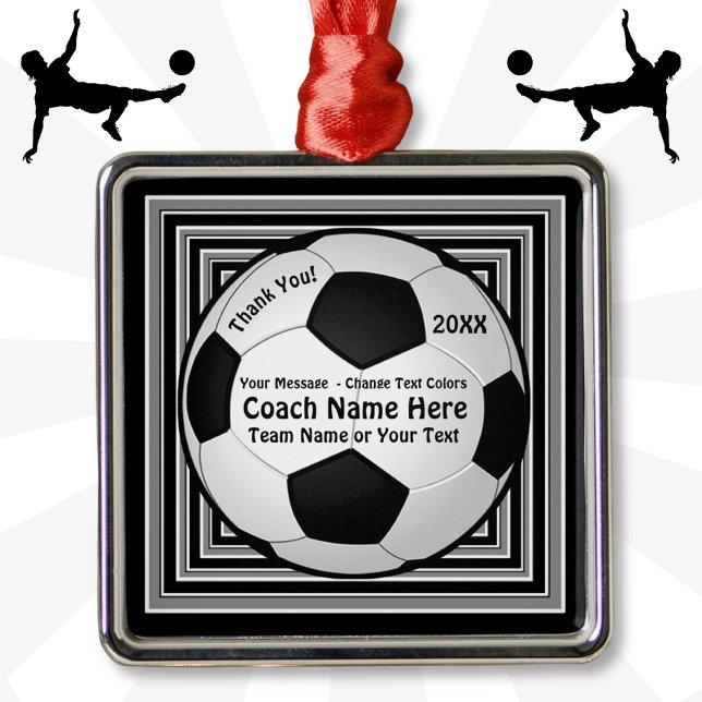 Personlig Soccer Coach-gåvor, fotbollsprydnadsföre Julgransprydnad Metall (Soccer Ornament for Coaches. Good gifts for soccer coach. Soccer Coach Christmas Gifts. Soccer coach)