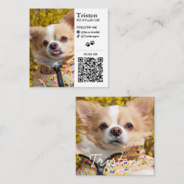 Personlig Social Media Dubbla Photo QR Fyrkantigt Visitkort