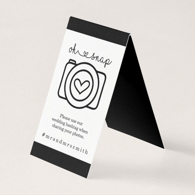 Personlig Social Media Hashtah-tecken - Bröllop Kort (Framsida)