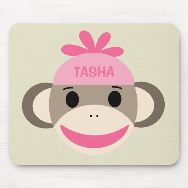 Personlig Sock monkey Mousepad för barn Musmatta (Framsidan)