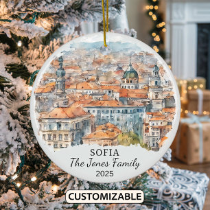 Personlig Sofia Ornament, Bulgarien Gift Julgransprydnad Keramik