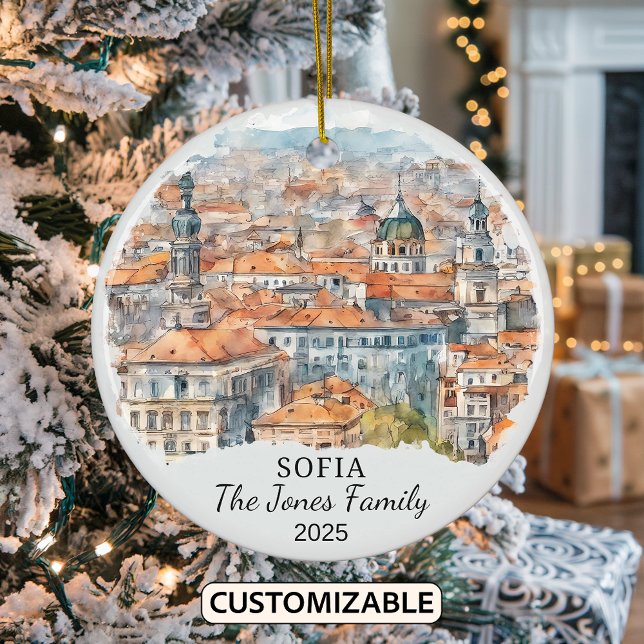 Personlig Sofia Ornament, Bulgarien Gift Julgransprydnad Keramik (Skapare uppladdad)