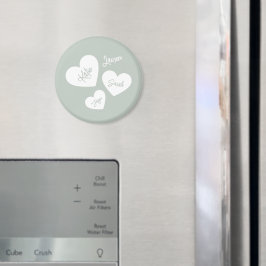 Personlig Soft Grönt Blue Mor Hearts Magnet