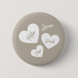 Personlig Soft Whisper Beige Mor Hearts Knapp