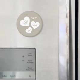 Personlig Soft Whisper Beige Mor Hearts Magnet