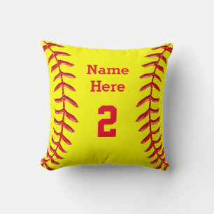 PERSONLIG Softball Dekorativ kudde NAMN och NUMBER