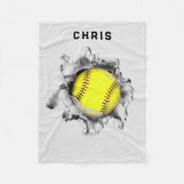 Personlig Softball Gift Fleecefilt