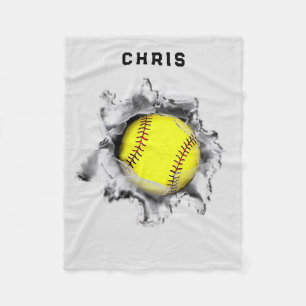 Personlig Softball Gift Fleecefilt