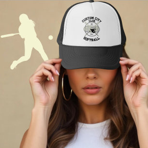 Personlig Softball Klubb & City Namn Gift Player Keps