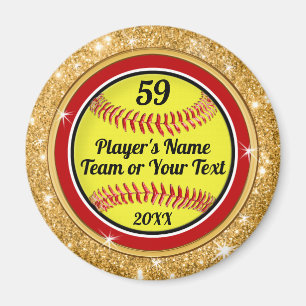Personlig Softball Magnets i bulk eller köp ett Magnet